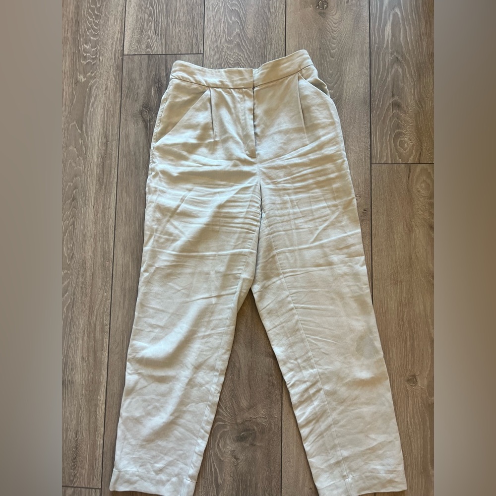 Light grey/off white Wilred linen pants. Size 4.